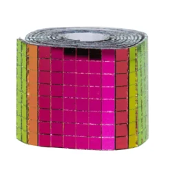 Spegelmosaik av flerfärgat glas på rulle, självhäftande, 800 st. 5×5 mm rutor