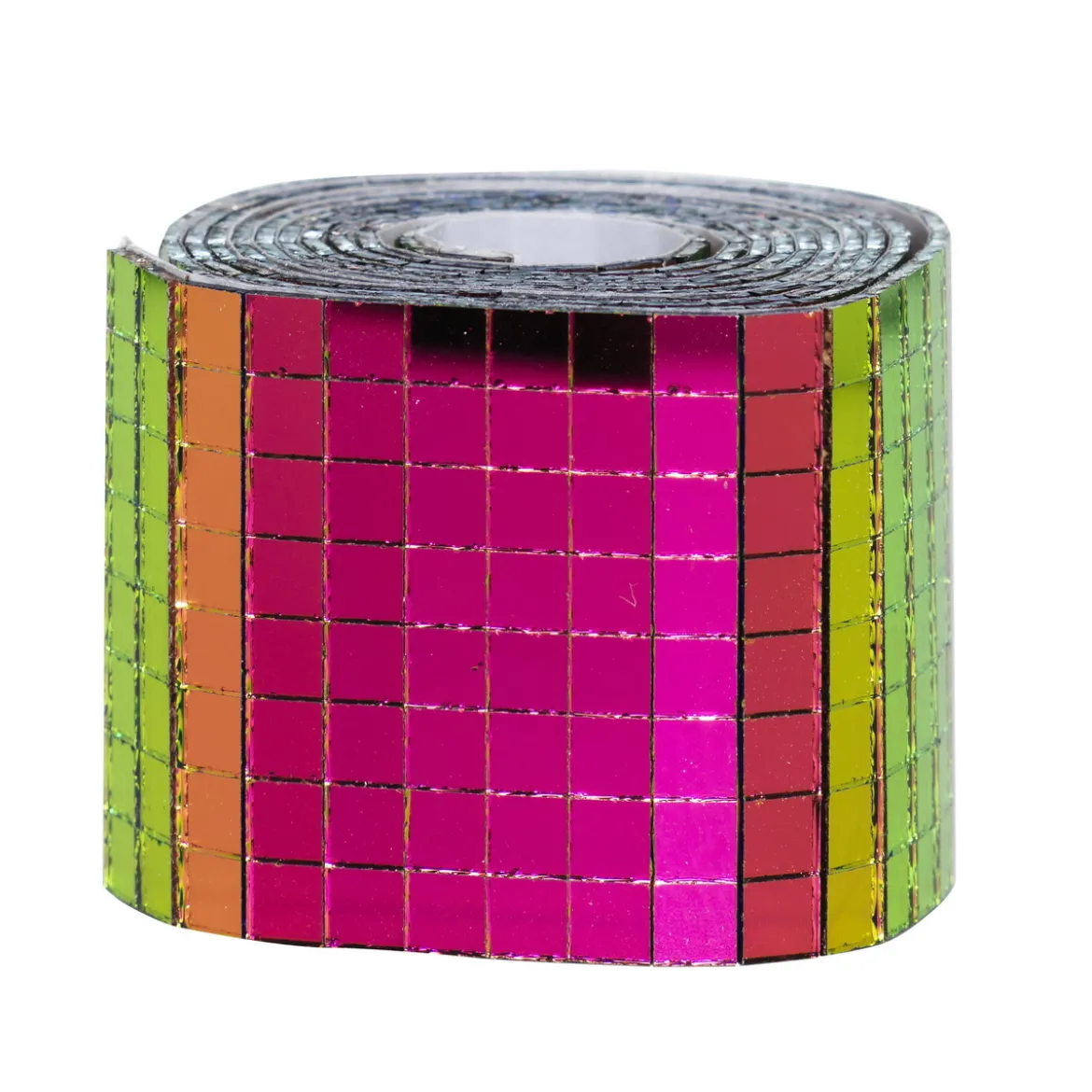 Spegelmosaik av flerfärgat glas på rulle, självhäftande, 800 st. 5×5 mm rutor
