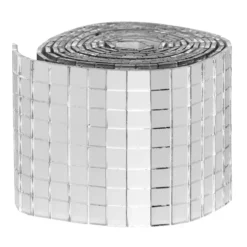 Spegelmosaik av silvrigt glas på rulle, självhäftande, 800 st. 5×5 mm rutor