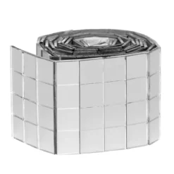 Spegelmosaik av silvrigt glas på rulle, självhäftande, 400 st. 10×10 mm rutor