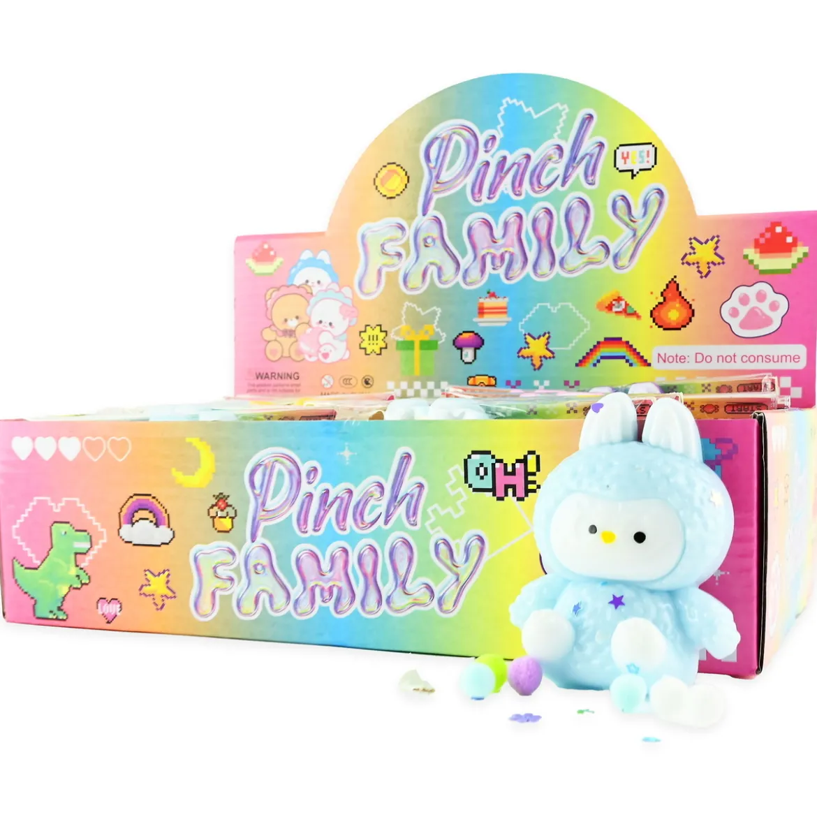 Squeezy Monster, H. 9 cm – klämvänligt monster, pris per styck, säljs assorterat online
