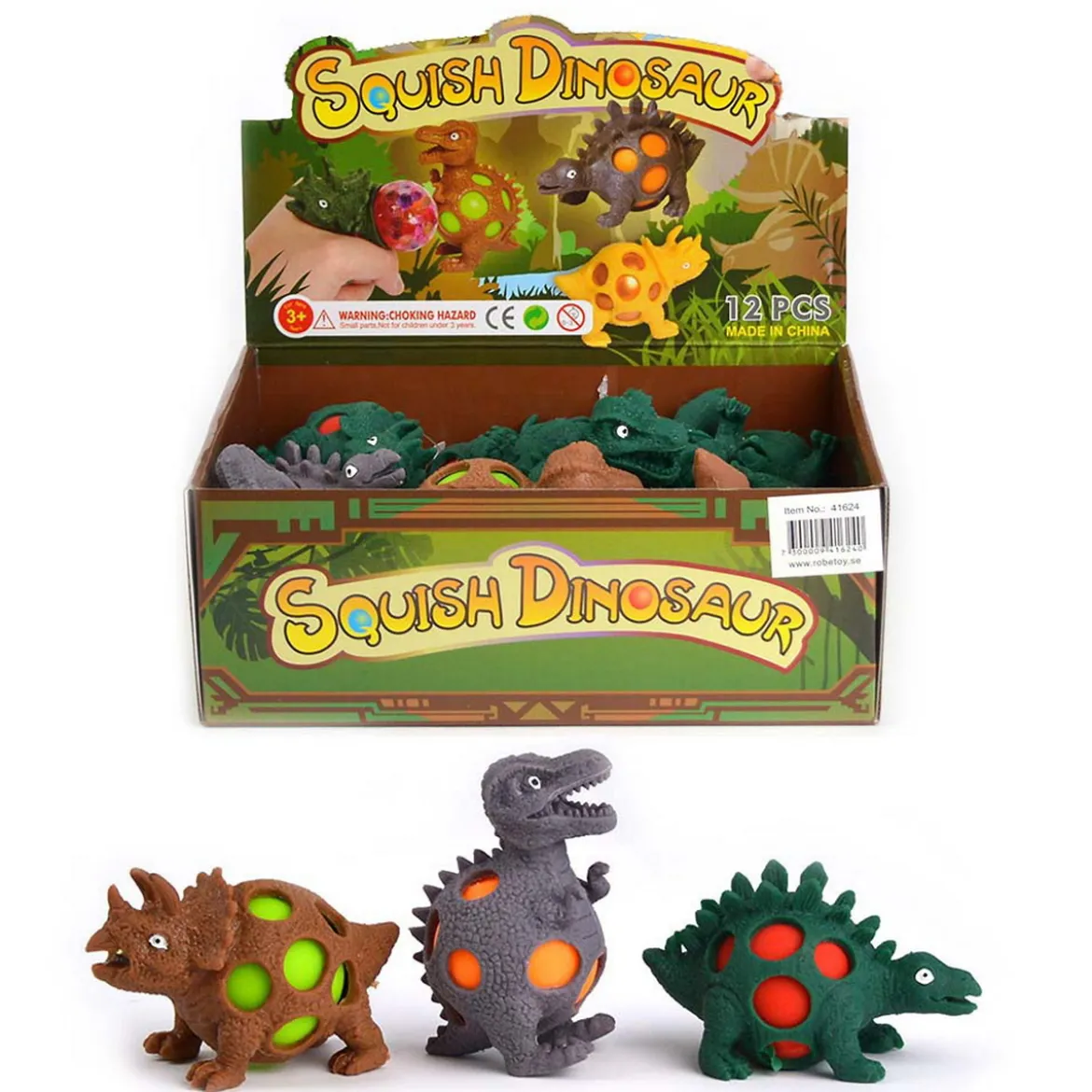 Squish Dinosaur – Klämvänliga dinos. Säljs assorterat. Pris per styck.