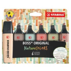 Stabilo Boss Highlighter Nature Colors 6-pack, överstrykningspennor i naturfärger