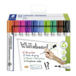 Staedtler Lumocolor Whiteboard Markers, set med 10 whiteboardpennor