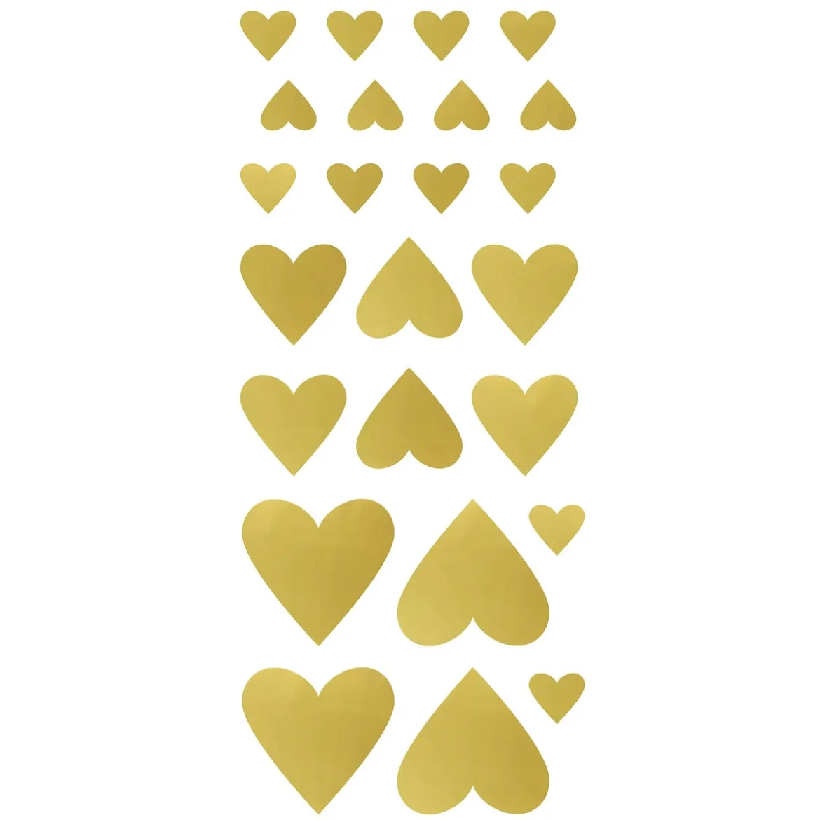 Stickers 4 ark hjärtan guld