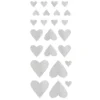 Stickers 4 ark hjärtan silver