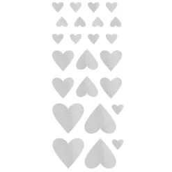 Stickers 4 ark hjärtan silver