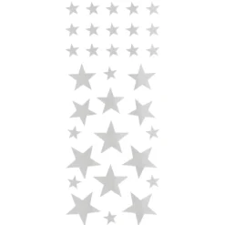 Stickers 4 ark stjärnor silver