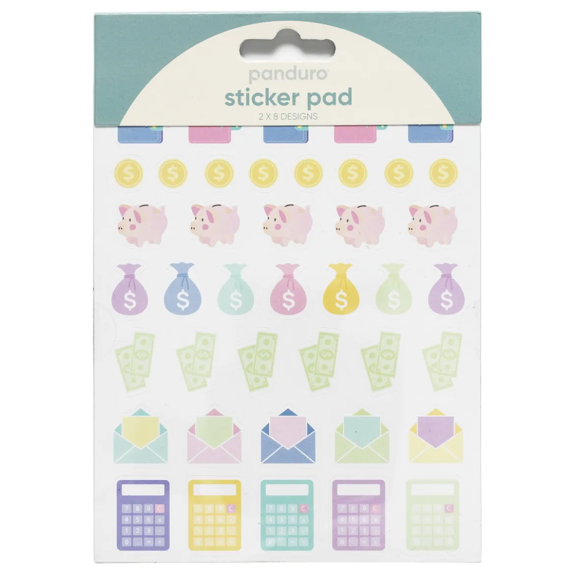 Stickersblock 16 ark Budget – håll ordning på ekonomin. 2×8 designer