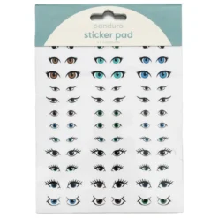 Stickersblock 16 ark Eyes – massor av vackra ögon, roliga ögon och ögonfransar. 4×4 designer