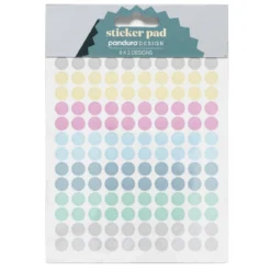Stickersblock 16 ark Pastel Dots – massor av pastellprickar. 8×2 designer .