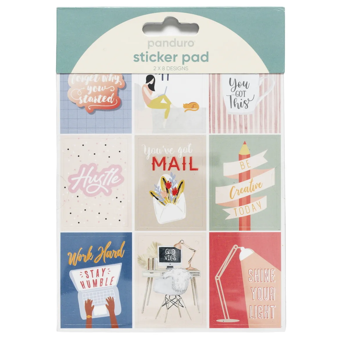 Stickersblock 16 ark Work From Home – ordning och reda på hemmakontoret. 2×8 designer