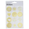 Stickers Jul, guldiga & transparenta klistermärken i 12 olika varianter, Ø3,5 cm. 36 st.