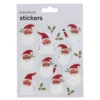 Stickers Jul, klistermärken semitransparenta tomtar, 9 st. + 5 st. järneksblad