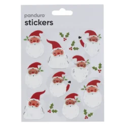Stickers Jul, klistermärken semitransparenta tomtar, 9 st. + 5 st. järneksblad