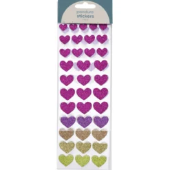 Stickers klistermärken med 160 glittriga stjärnor i 5 olika färger – B. 10–27 mm