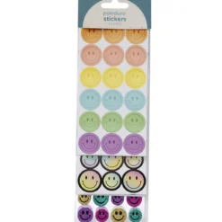 Stickers klistermärken 234 smileys i glada färger, nyanser & glitter, Ø15–24 mm