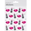 Stickers läppar & läppstift, 3D-klistermärken & strass-klistermärken, 35 st.