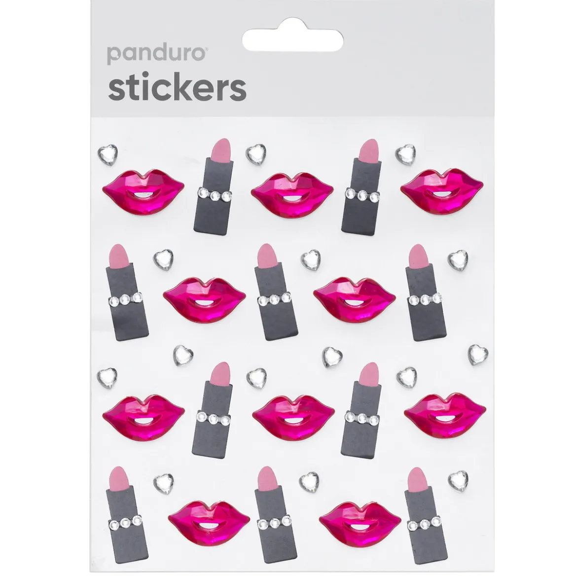 Stickers läppar & läppstift, 3D-klistermärken & strass-klistermärken, 35 st.