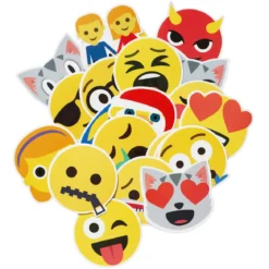 Stickers med smileys & emojis – ca 50 roliga klistermärken