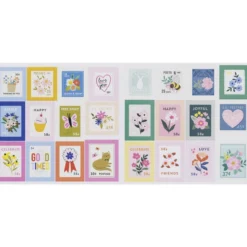 Stickers Stamps, klistermärken i form av frimärken, 2 ark à 13,5×12 cm