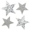 Stjärnor m glitter 36st silver