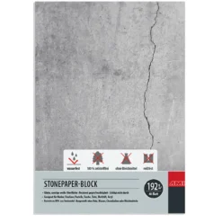 Stone paper / stenpapper A5 (148x210 mm), 40 ark – 192 grams ytvikt