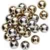 Stora pärlor i skinande guld- och silvermetallic, 30 st. Ø20 mm