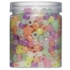 380 stora sjävlysande pärlor / glow in the dark pony beads, hjärtan och stjärnor