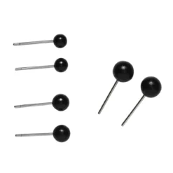 60 st. svarta ögon i tre olika storlekar – Ø4, 5, 6 mm