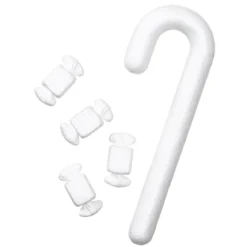 Styrolit julmix, stommar för julpyssel – polkakäpp L. 33 cm, kolor L. 7,5 cm