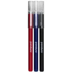 Suddbar gelpenna 3-pack, svart, blått och rött bläck