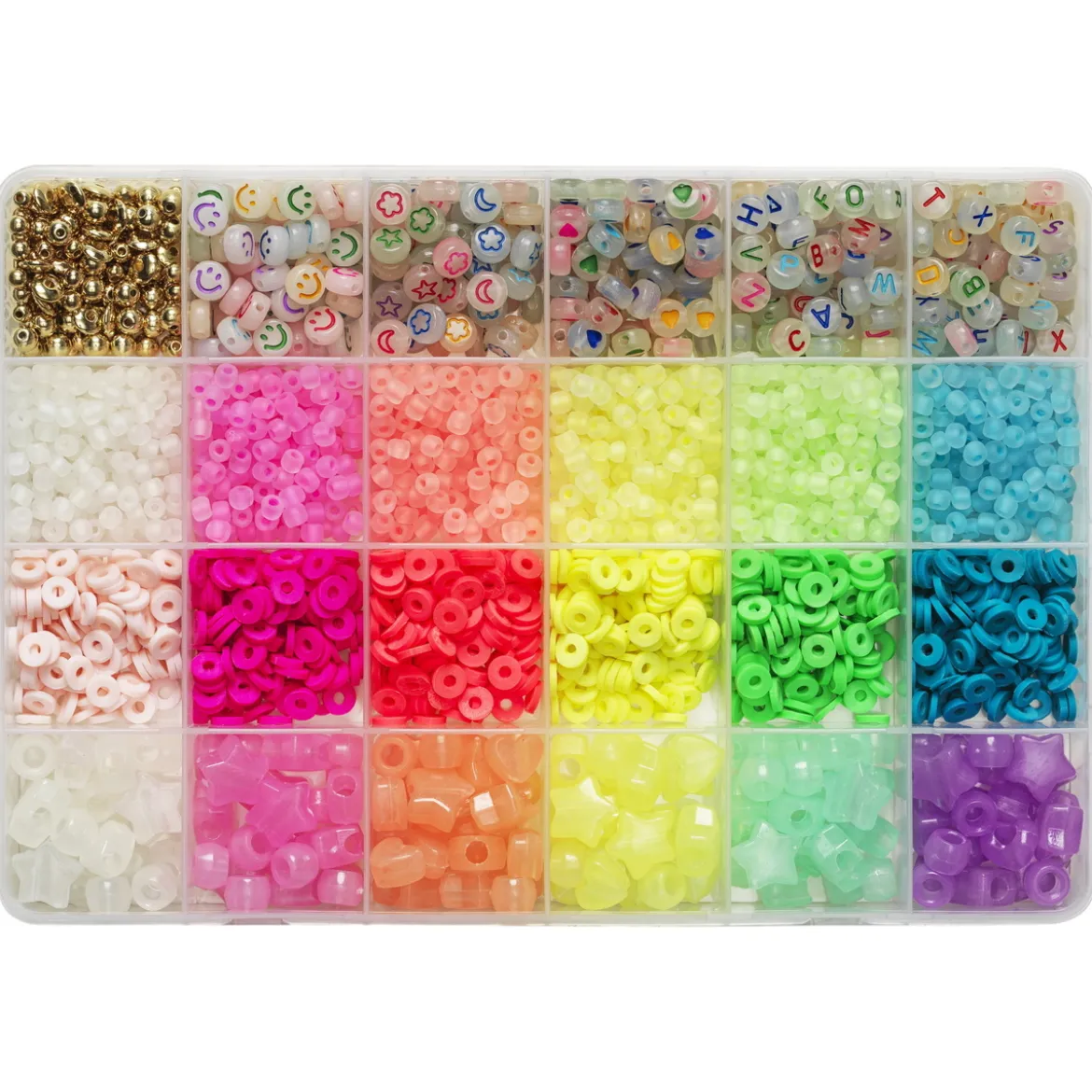Supermix med sjävlysande pärlor / glow in the dark & många andra varianter