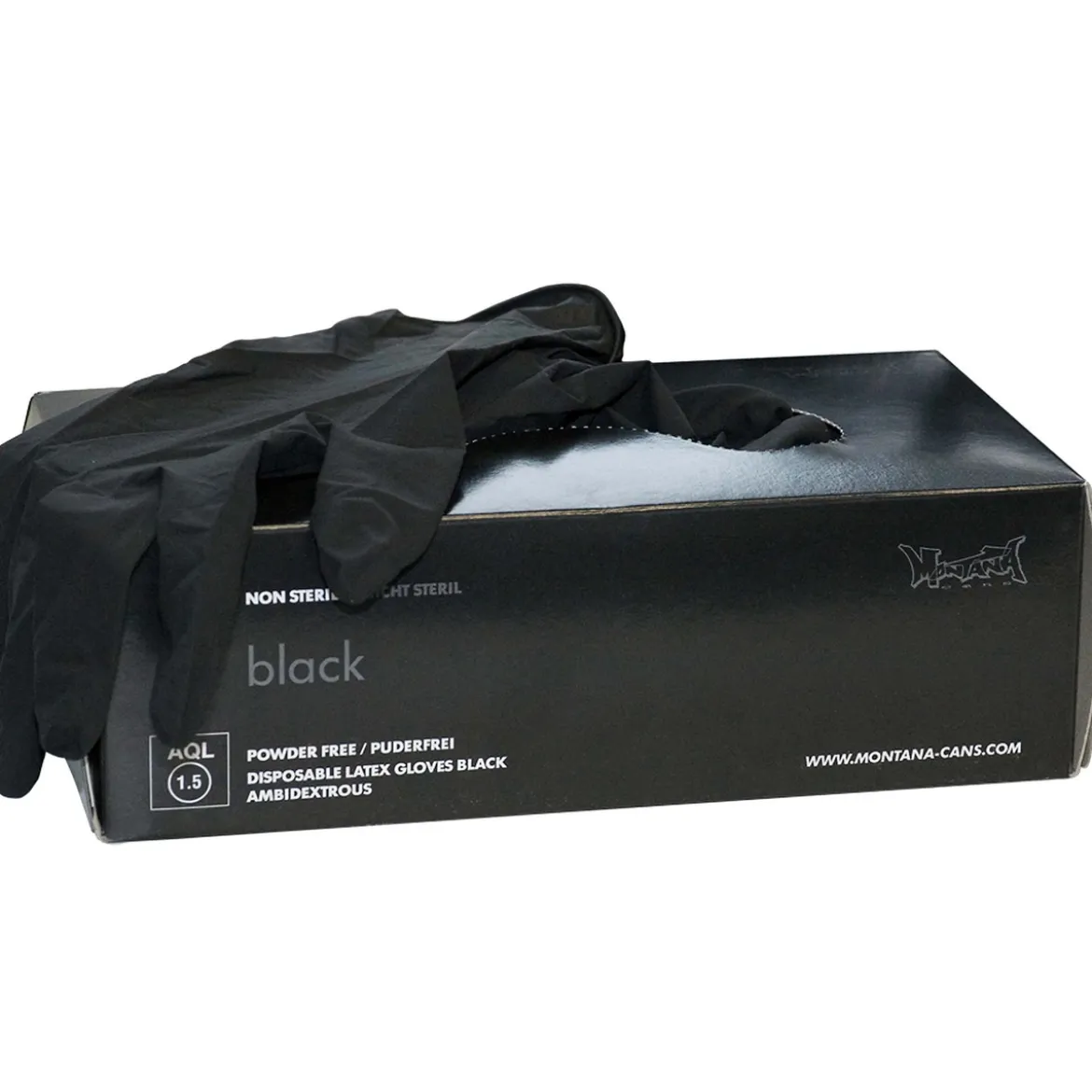 Svarta latex handskar 100 st / 50 par – Storlek medium
