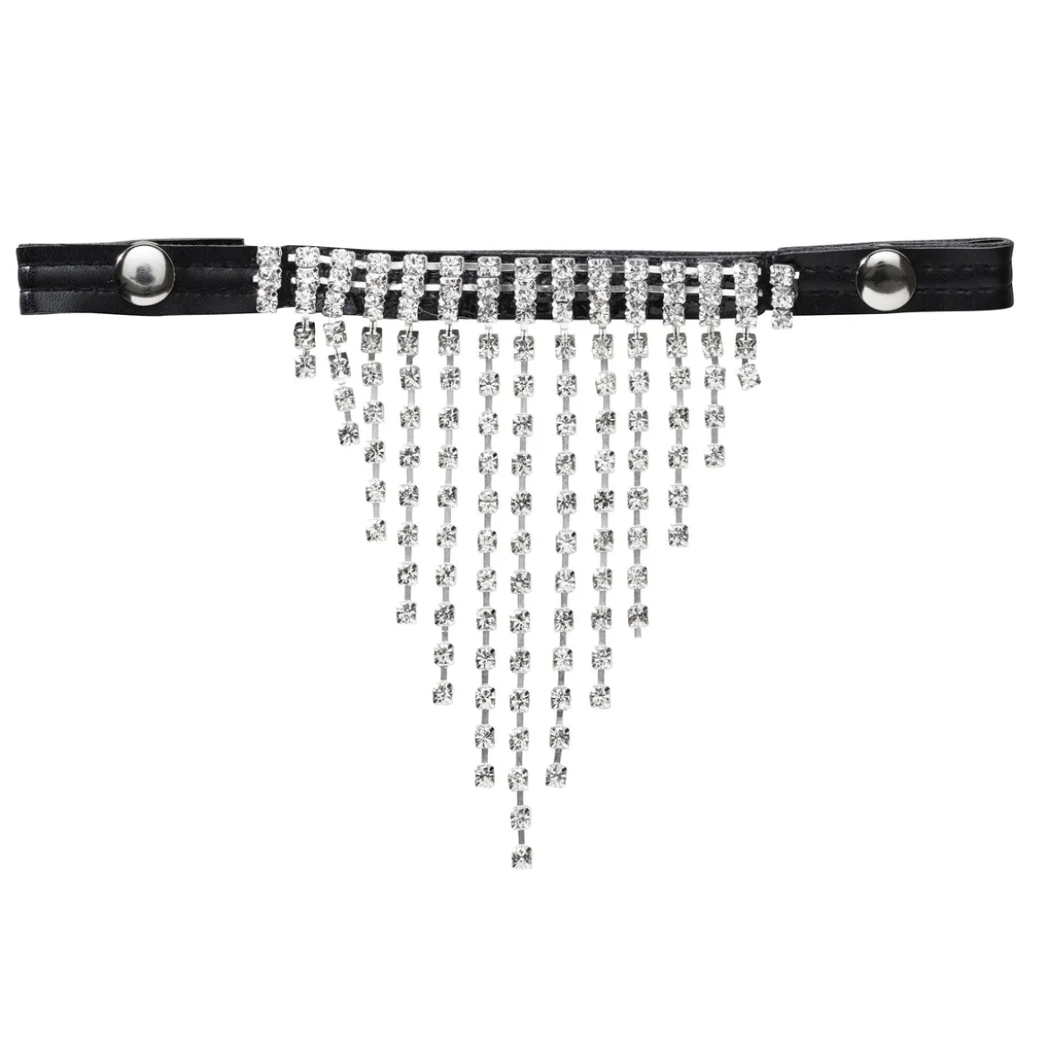 Svart pannband med vackert hängande strass till käpphäst & hobby horse