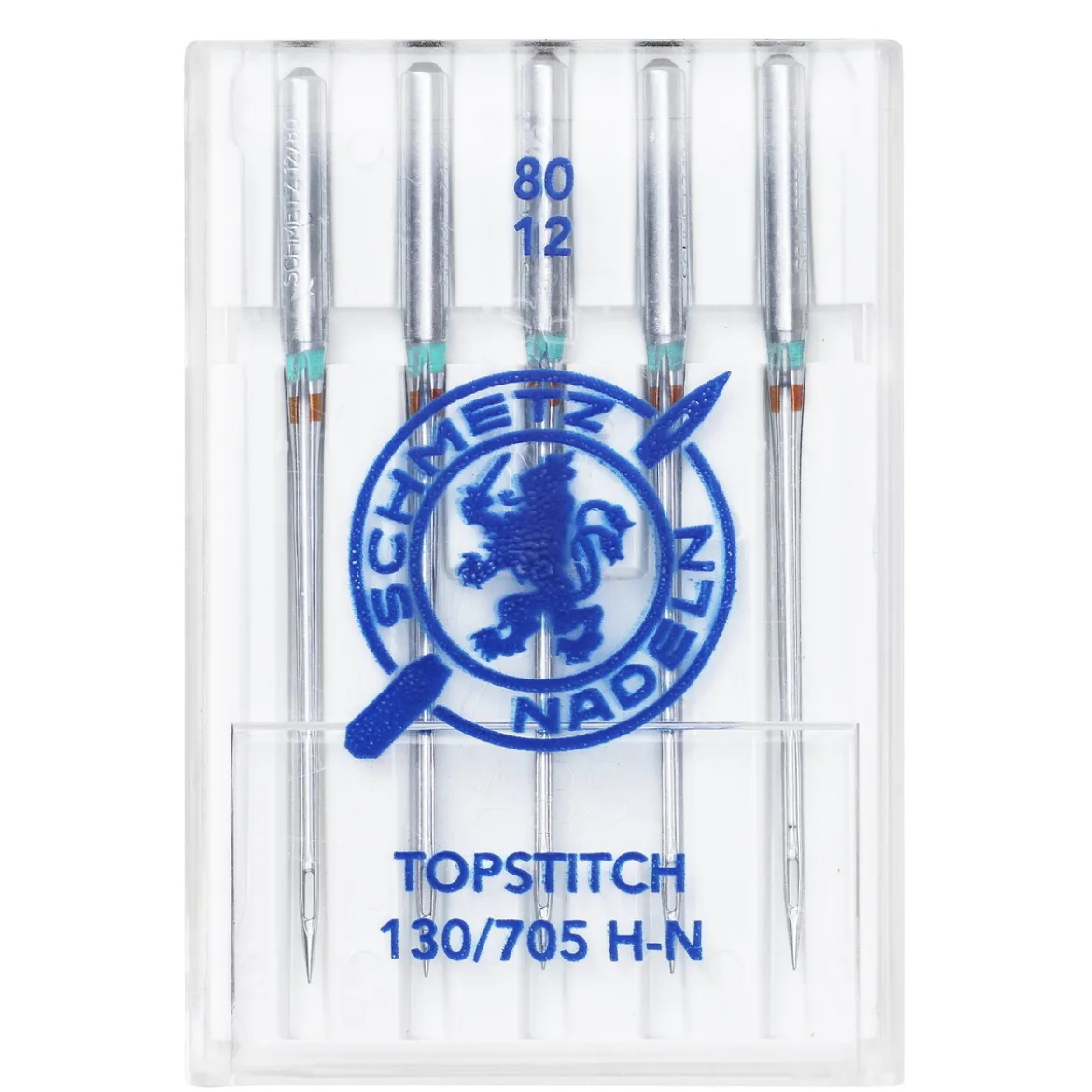 Symaskinsnålar Schmetz Topstitch, storlek 80/12. 130/705 H-N. 5-pack