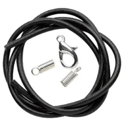 Syntetläderband 2 mm svart