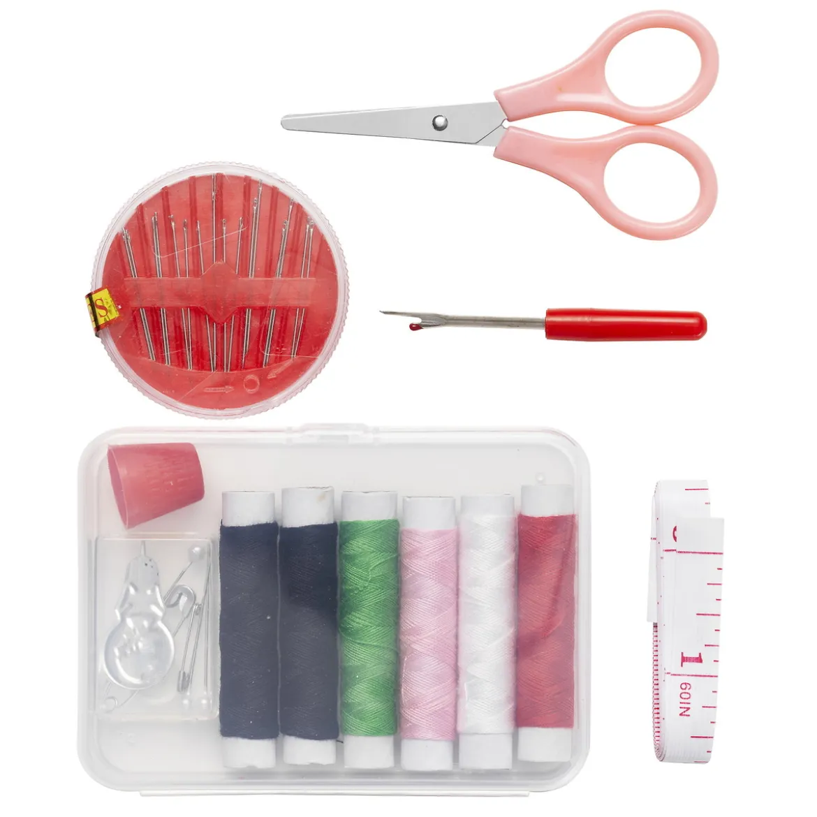 Syset rese-etui 7 delar assorterade färger – pris per styck