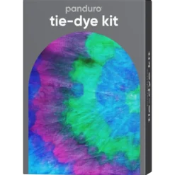 Tie-dye kit – 3×85 ml akvarell-textilfärg grön, blå, lila + handskar & gummisnoddar