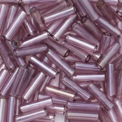 TOHO-pärlor bugle, avlånga glaspärlor 6 mm grå