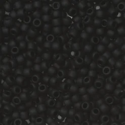 TOHO-pärlor runda 11/0 – matt svart, 49F Transparent frosted jet black