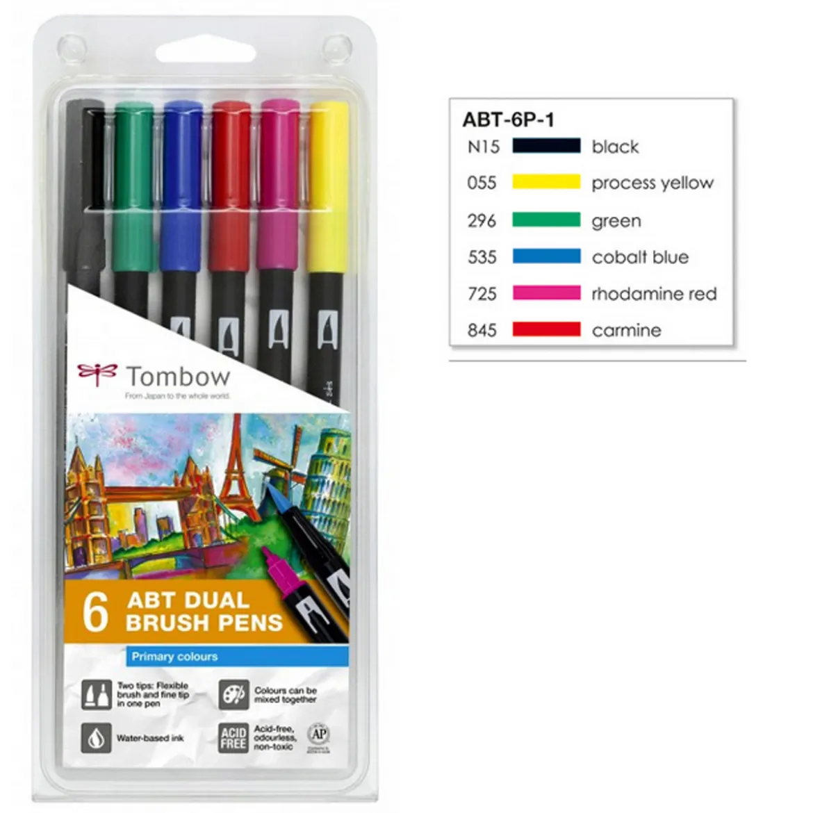 TOM set Penselpenna bas 6p