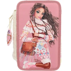 TOPModel Cosy trippelpennfodral med massor av pennor & tillbehör! 13×20×7,5 cm