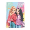 TOPModel fickmålarbok Miju & Christy med 120 sidor + 1 ark stickers! 13×17,5 cm