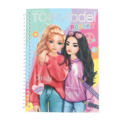 TOPModel fickmålarbok Miju & Christy med 120 sidor + 1 ark stickers! 13×17,5 cm