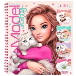 TOPModel Kitty 4-in-1 pysselbok med klistermärken, 20,2×22,2 cm