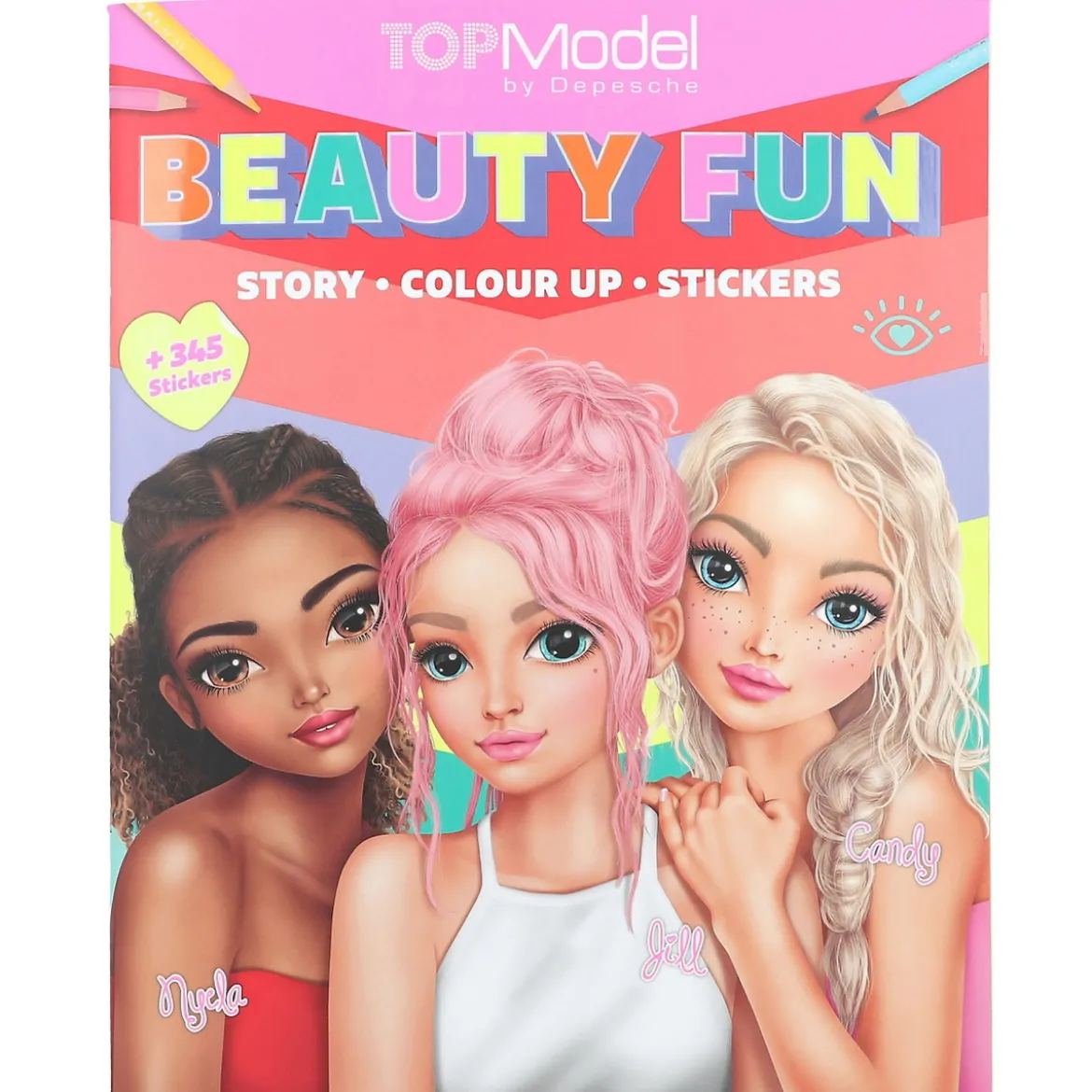 TOPModel Målarbok Beauty Fun – målarbok med hela 345 stickers! 21×26 cm