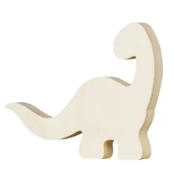 Träfigur dinosaur – höjd 12,8 cm, bredd 16,4 cm, tjocklek 1,7 cm