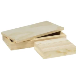 Träförvaring, två askar av trä 27,5×13,5×4 cm / 15×11×3,7 cm