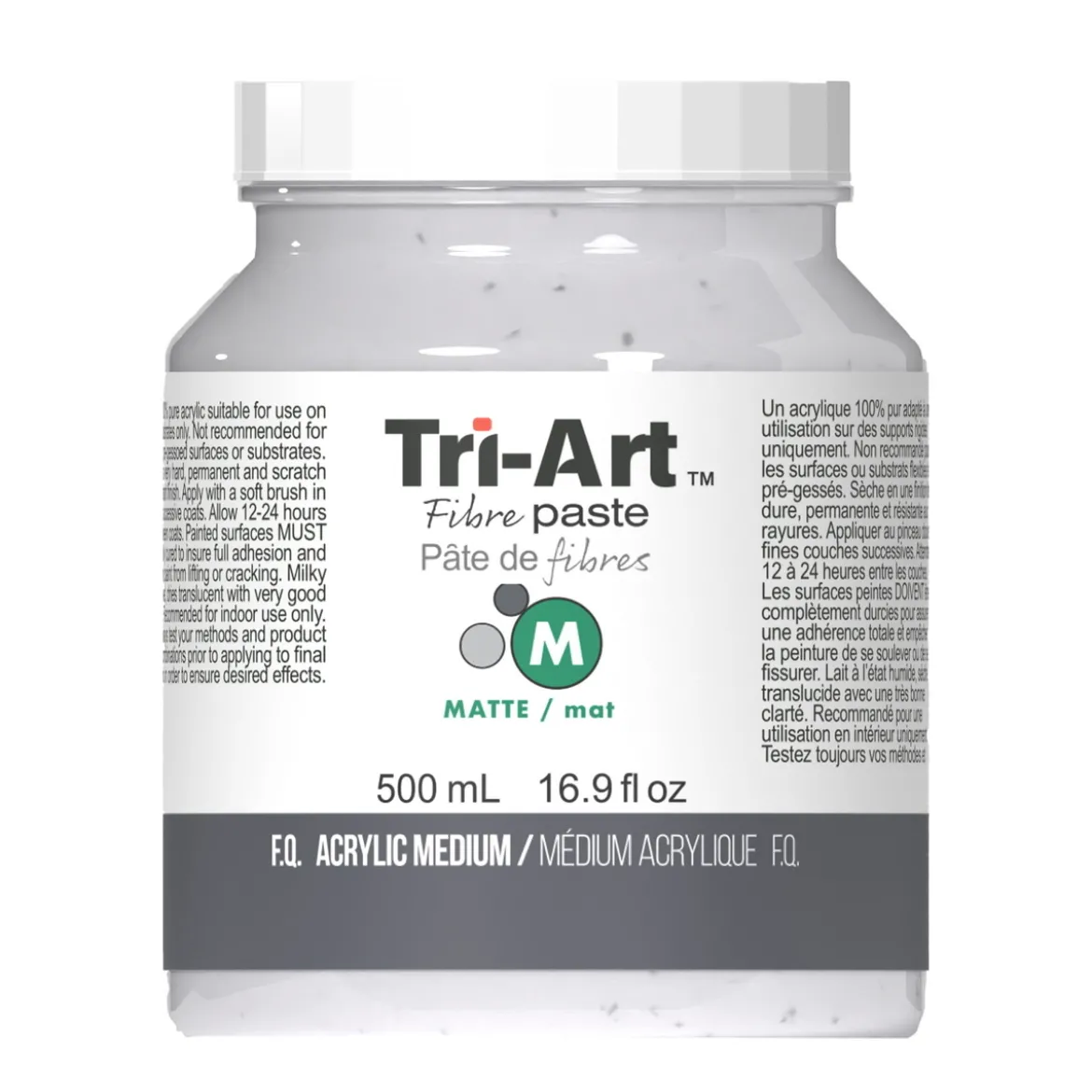 Tri-Art Fibre Medium Paste Matte 500 ml, matt fiberpasta för att bygga tjock textur